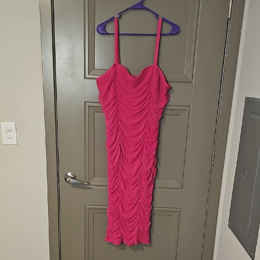 Torrid Pink Ruched Maxi Dress with Sweetheart Neckline